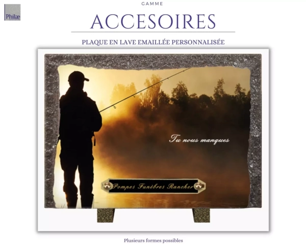 Gamme accessoires - plaque en lave emaillée personnalisée