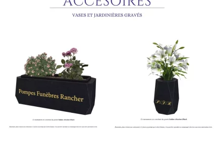 Gamme accessoires - vases et jardinières gravés